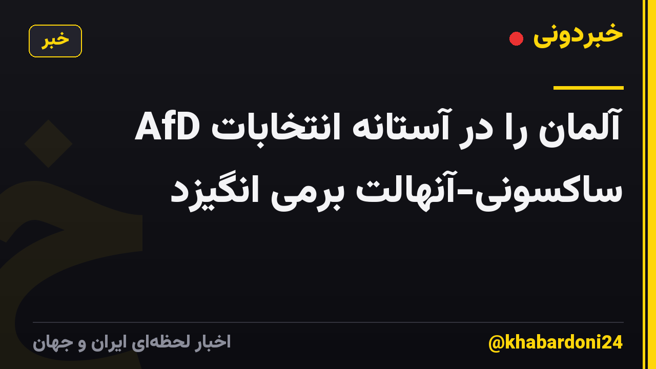 AfD آلمان را در آستانه انتخابات ساکسونی-آنهالت برمی انگیزد