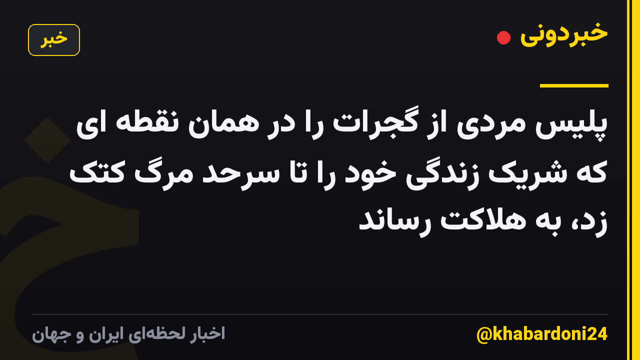پلیس مردی از گجرات را در همان نقطه ای که شریک زندگی خود را تا سرحد مرگ کتک زد، به هلاکت رساند