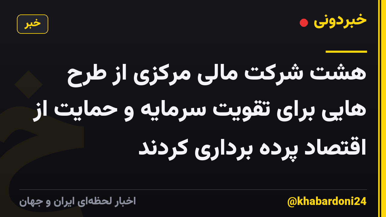 هشت شرکت مالی مرکزی از طرح هایی برای تقویت سرمایه و حمایت از اقتصاد پرده برداری کردند
