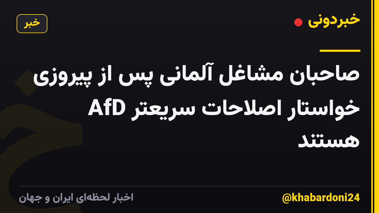 صاحبان مشاغل آلمانی پس از پیروزی AfD خواستار اصلاحات سریعتر هستند