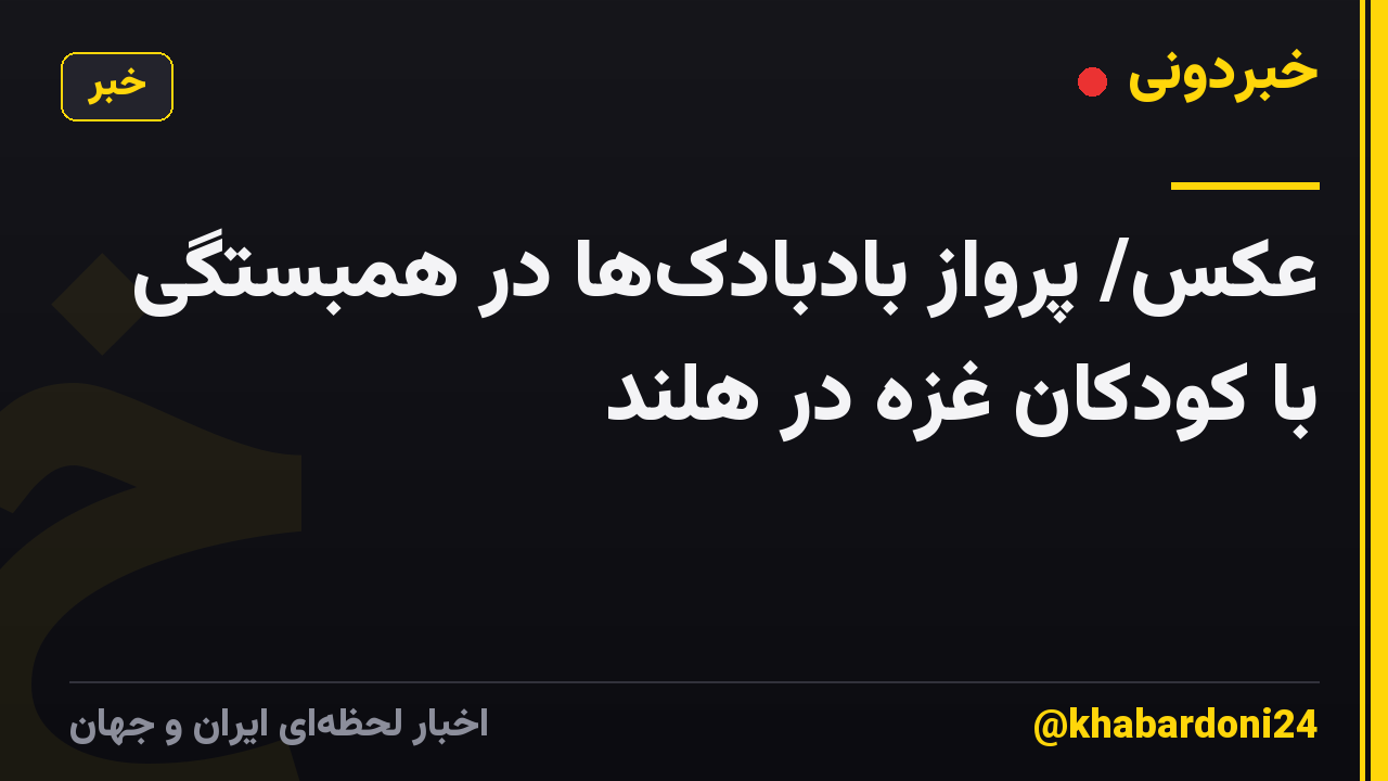 عکس/ پرواز بادبادک‌ها در همبستگی با کودکان غزه در هلند