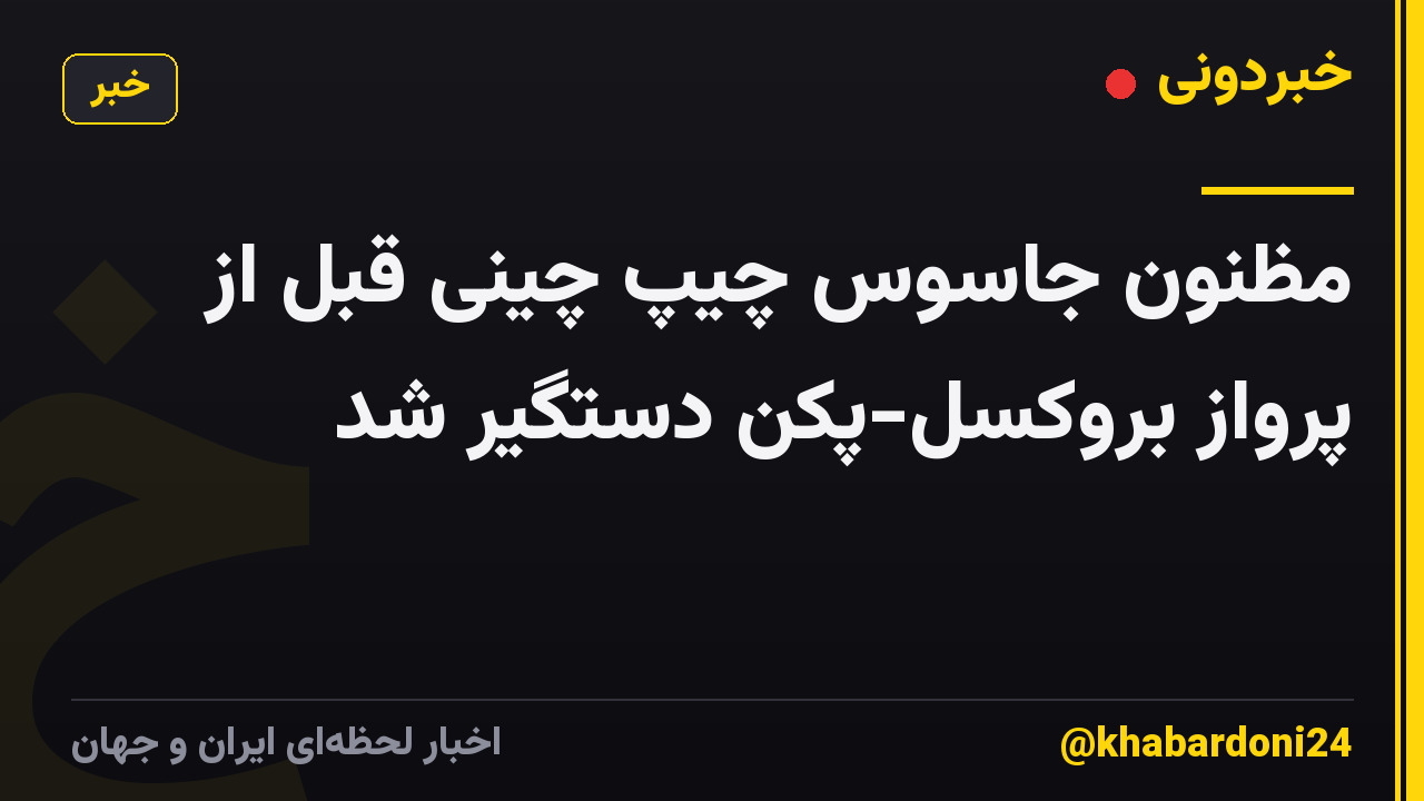 مظنون جاسوس چیپ چینی قبل از پرواز بروکسل-پکن دستگیر شد