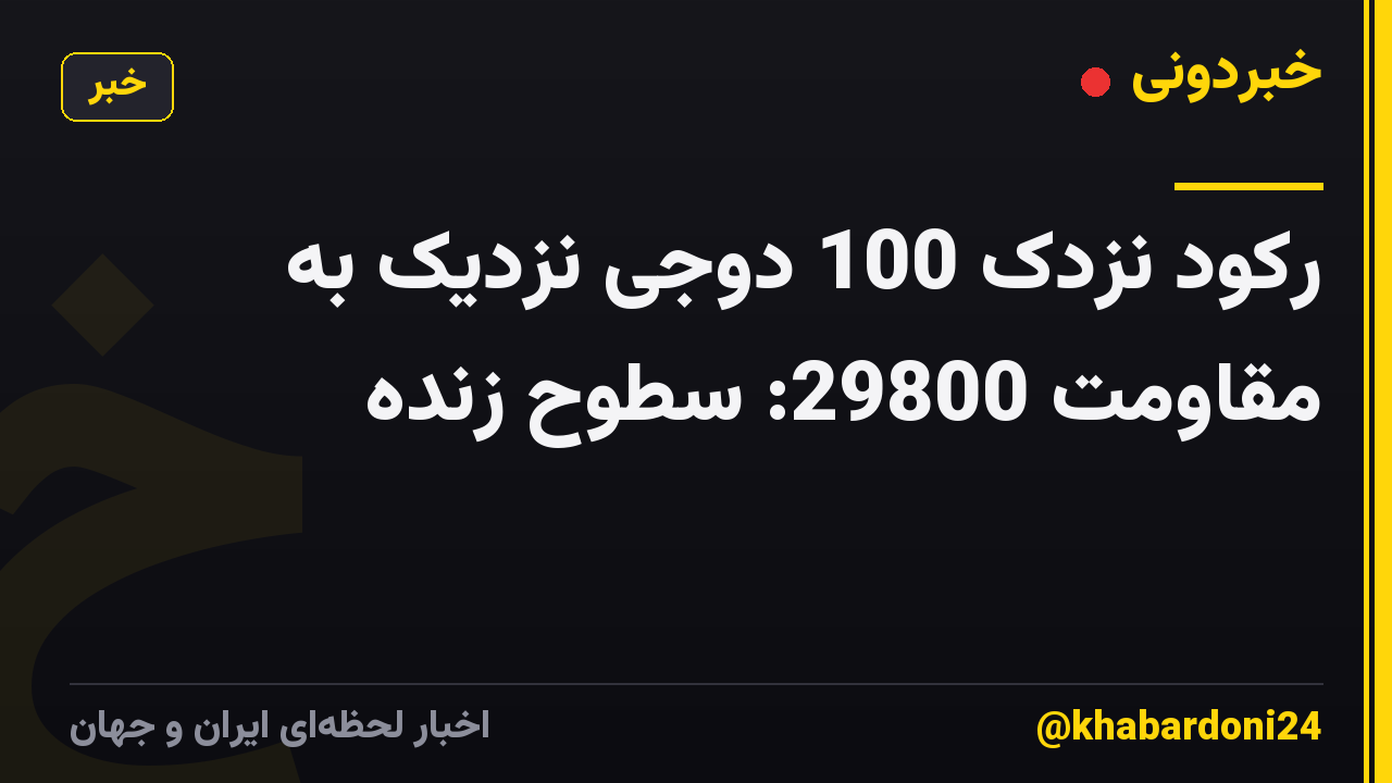 رکود نزدک 100 دوجی نزدیک به مقاومت 29800: سطوح زنده