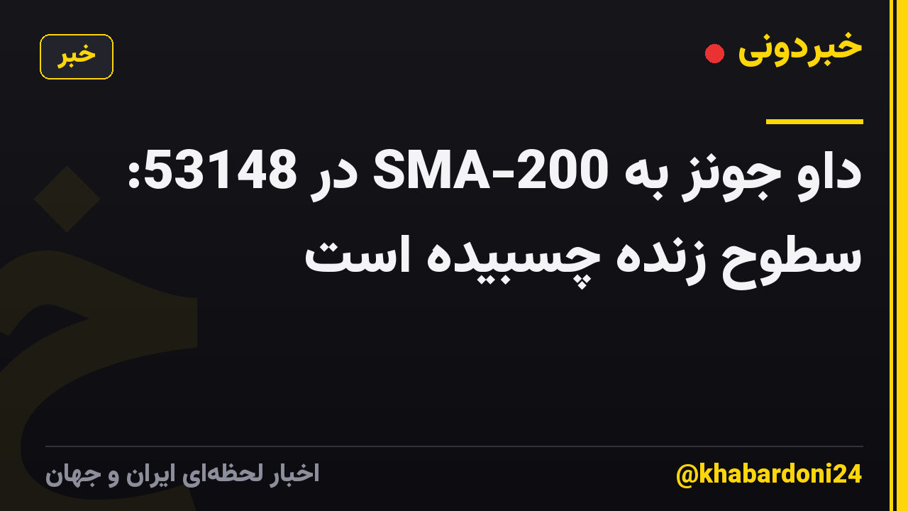 داو جونز به 200-SMA در 53148: سطوح زنده چسبیده است