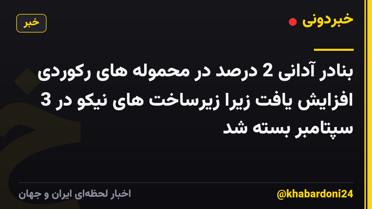 بنادر آدانی 2 درصد در محموله های رکوردی افزایش یافت زیرا زیرساخت های نیکو در 3 سپتامبر بسته شد