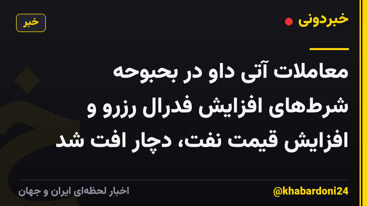 معاملات آتی داو در بحبوحه شرطهای افزایش فدرال رزرو و افزایش قیمت نفت، دچار افت شد