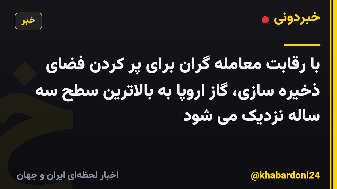 با رقابت معامله گران برای پر کردن فضای ذخیره سازی، گاز اروپا به بالاترین سطح سه ساله نزدیک می شود