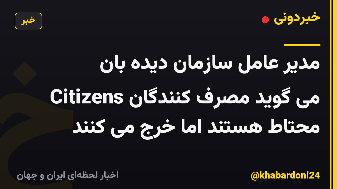 مدیر عامل سازمان دیده بان Citizens می گوید مصرف کنندگان محتاط هستند اما خرج می کنند