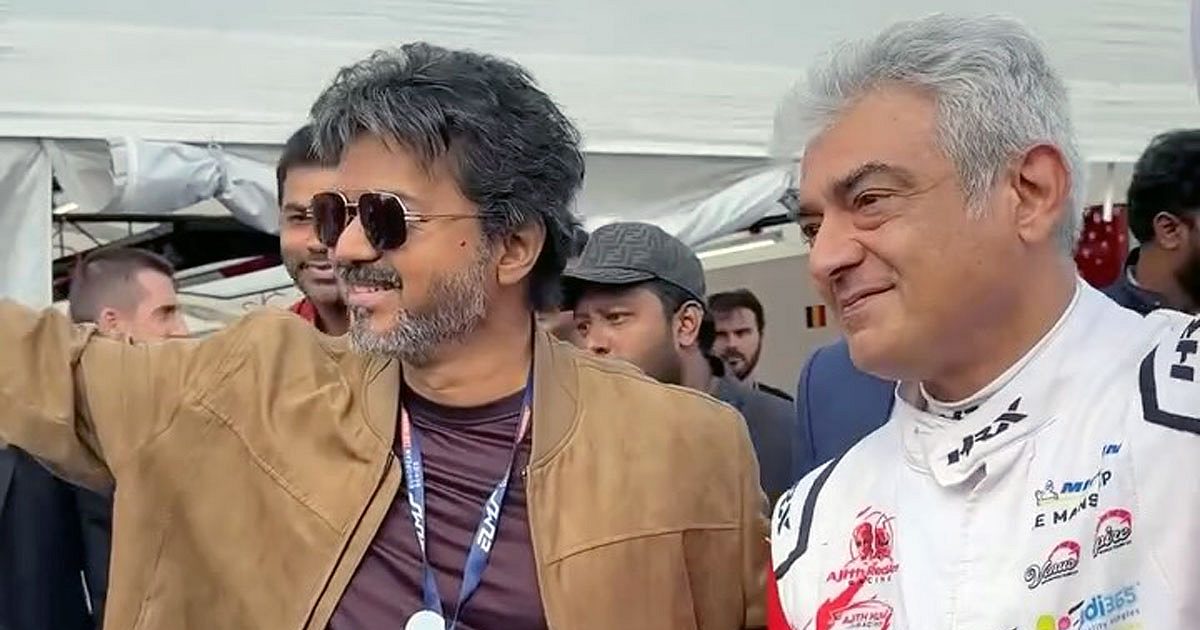 "Thalapathy" Vijay، "Thala" Ajith در آغوش گرم در سیلوراستون حضور دارند. طرفداران هیجان زده شدند