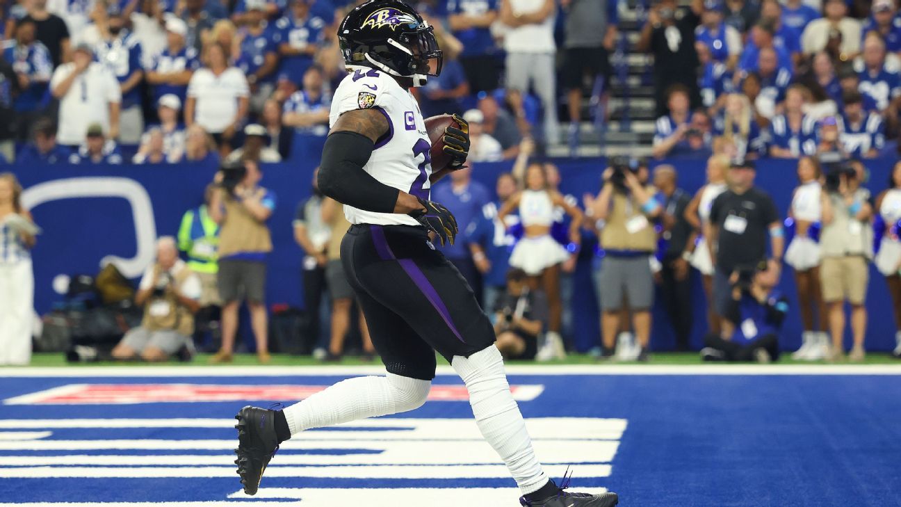 هنری Ravens برای سومین بار در TD های عجله از آلن عبور می کند