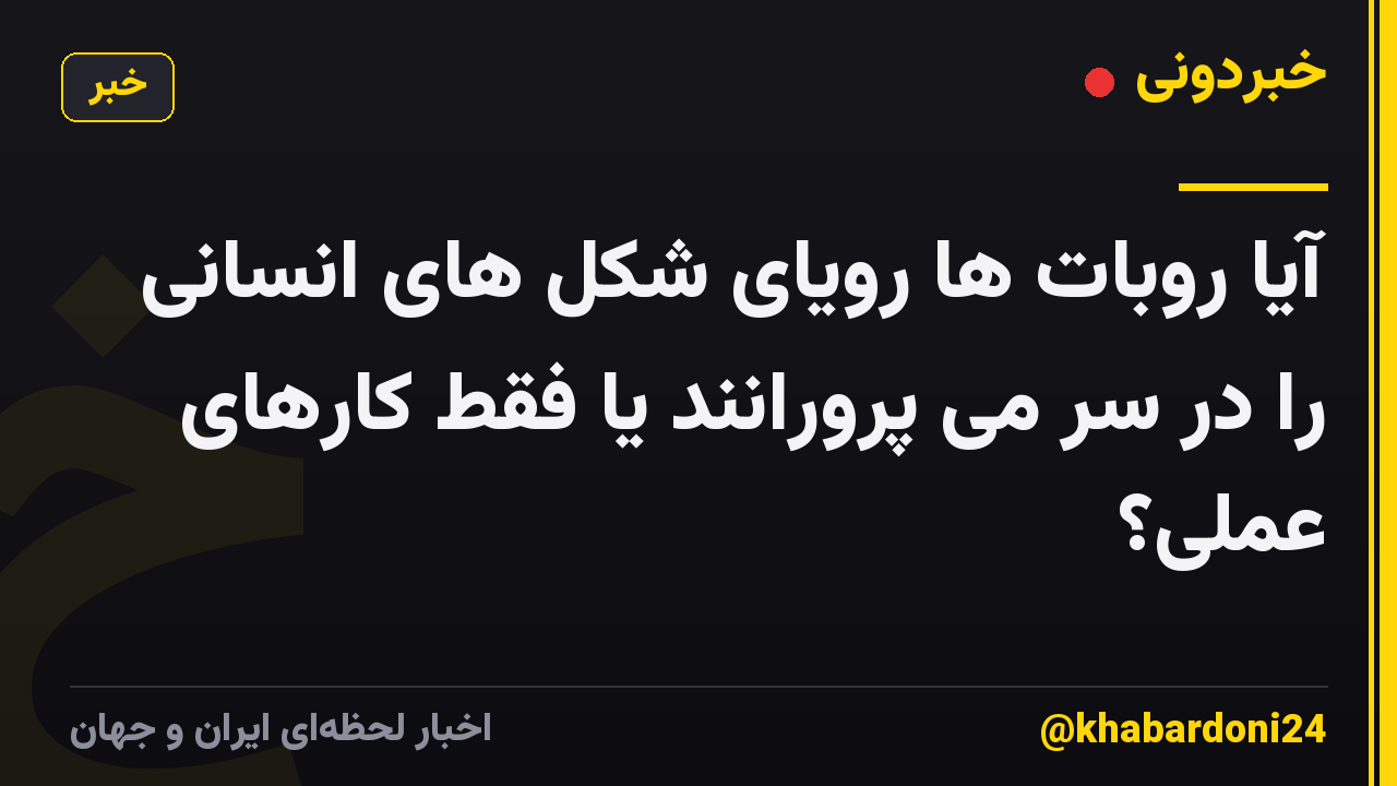 آیا روبات ها رویای شکل های انسانی را در سر می پرورانند یا فقط کارهای عملی؟