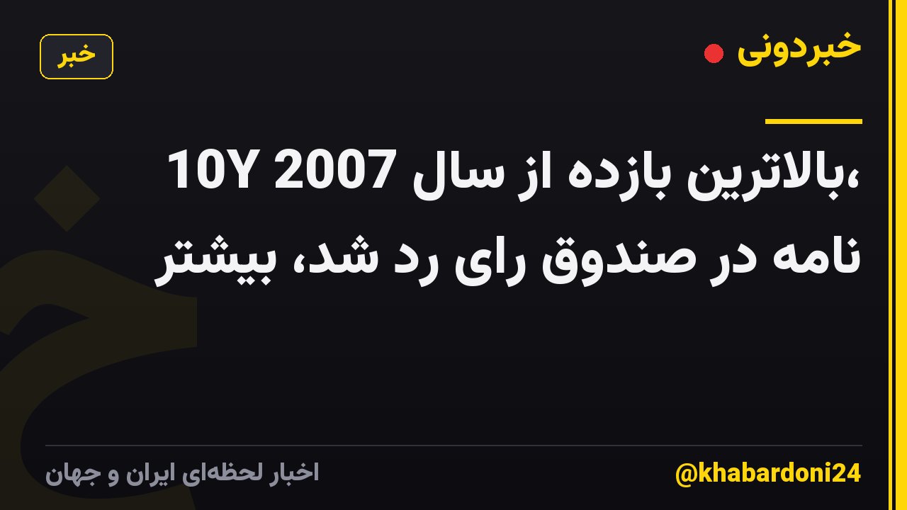 10Y بالاترین بازده از سال 2007، نامه در صندوق رای رد شد، بیشتر