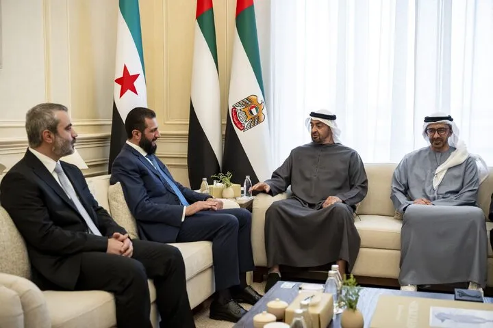 الشرع و بن زاید دیدار و گفتوگو کردند