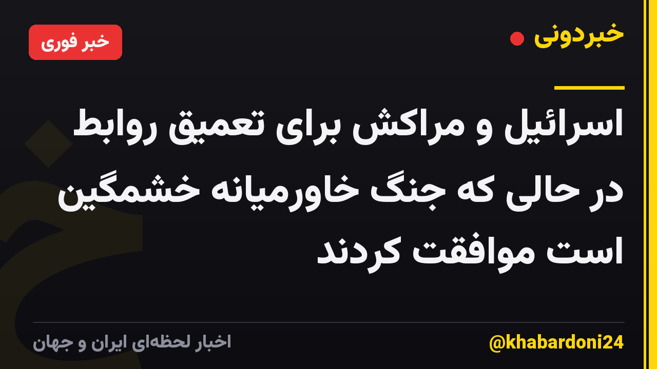 اسرائیل و مراکش برای تعمیق روابط در حالی که جنگ خاورمیانه خشمگین است موافقت کردند