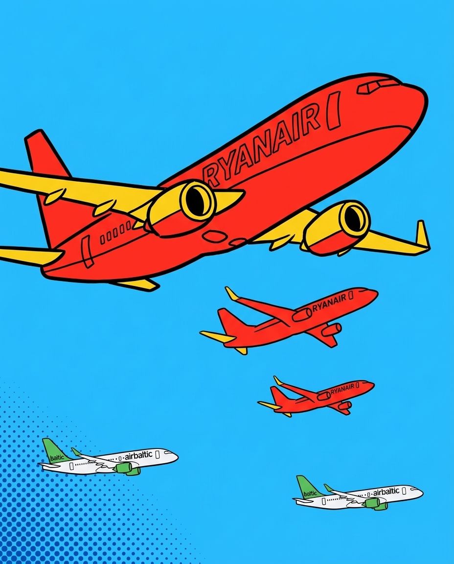 airBaltic در حال کوچک شدن است. رایان ایر در حال حرکت است.