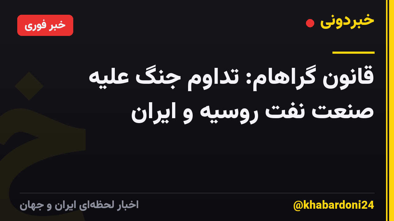 قانون گراهام: تداوم جنگ علیه صنعت نفت روسیه و ایران
