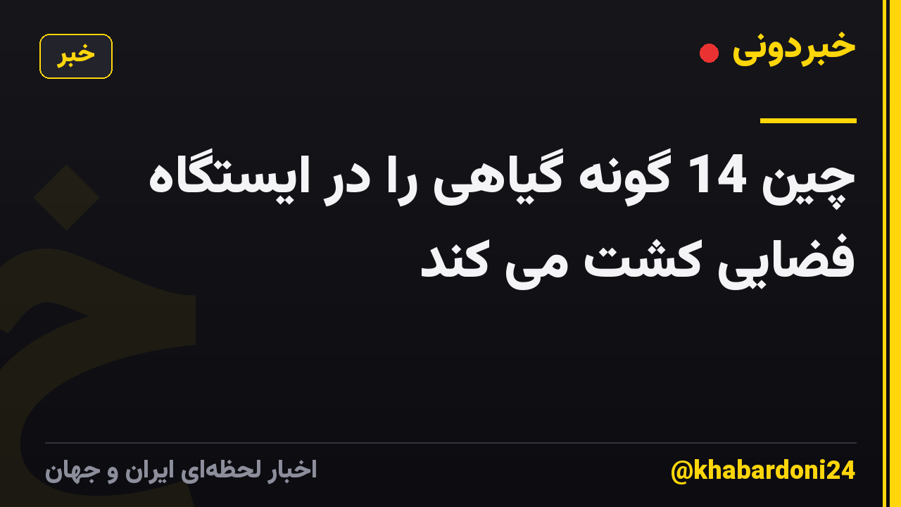 چین 14 گونه گیاهی را در ایستگاه فضایی کشت می کند