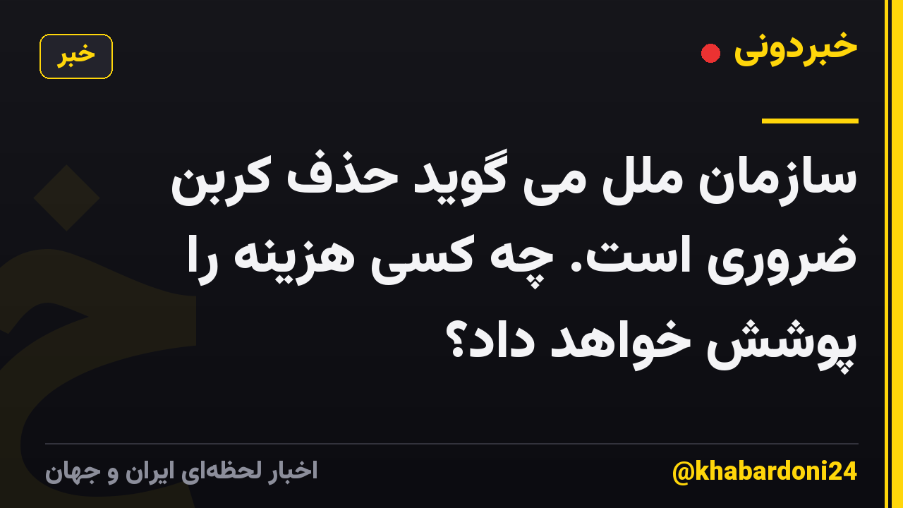 سازمان ملل می گوید حذف کربن ضروری است. چه کسی هزینه را پوشش خواهد داد؟