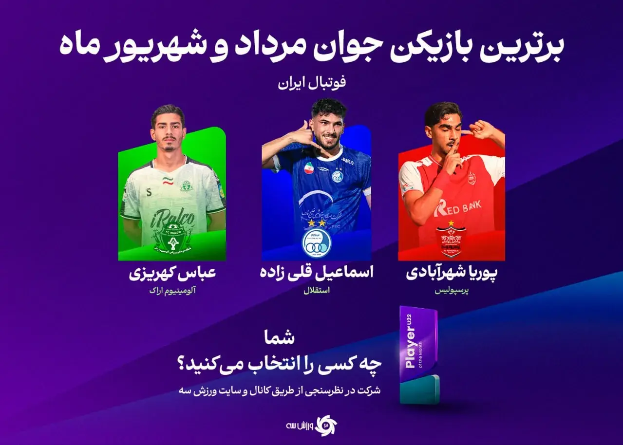دوئل سه پدیده در حد بازیکن ماه/ جوان برتر ماه: رقابت پرسپولیس، استقلال و ایرالکو!