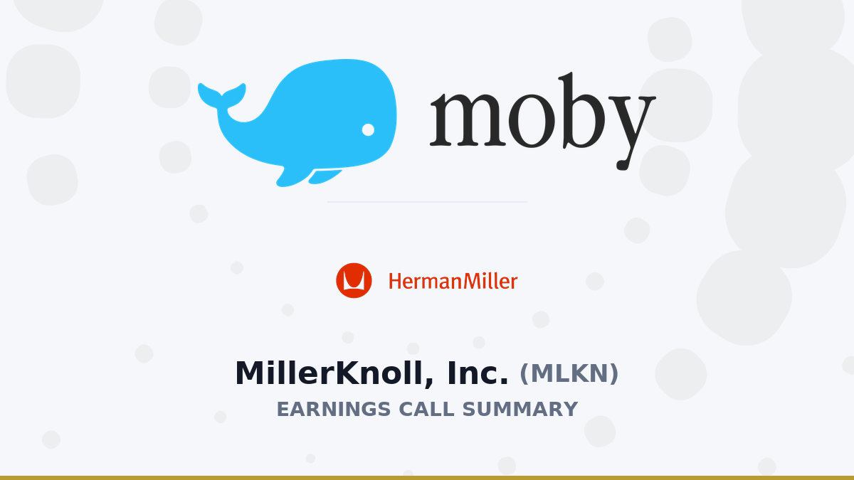 خلاصه فراخوان درآمد سه ماهه اول 2027 MillerKnoll, Inc