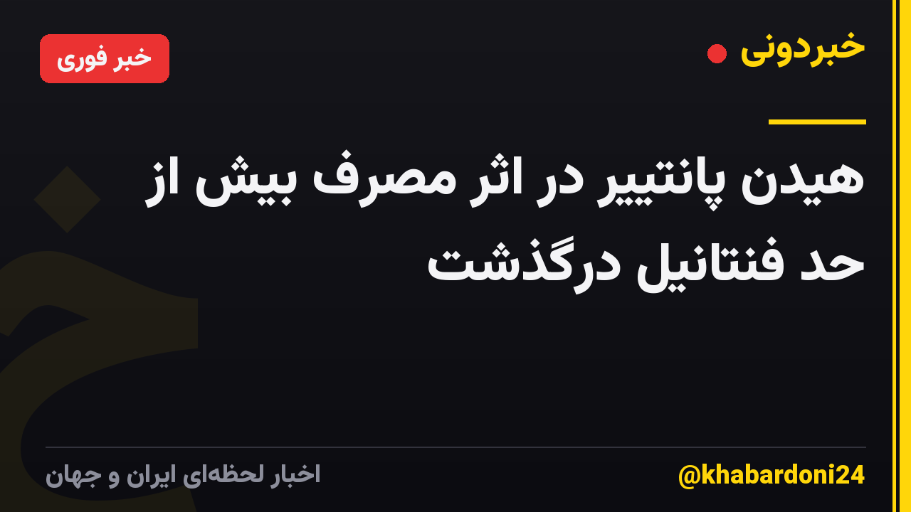 هیدن پانتییر در اثر مصرف بیش از حد فنتانیل درگذشت