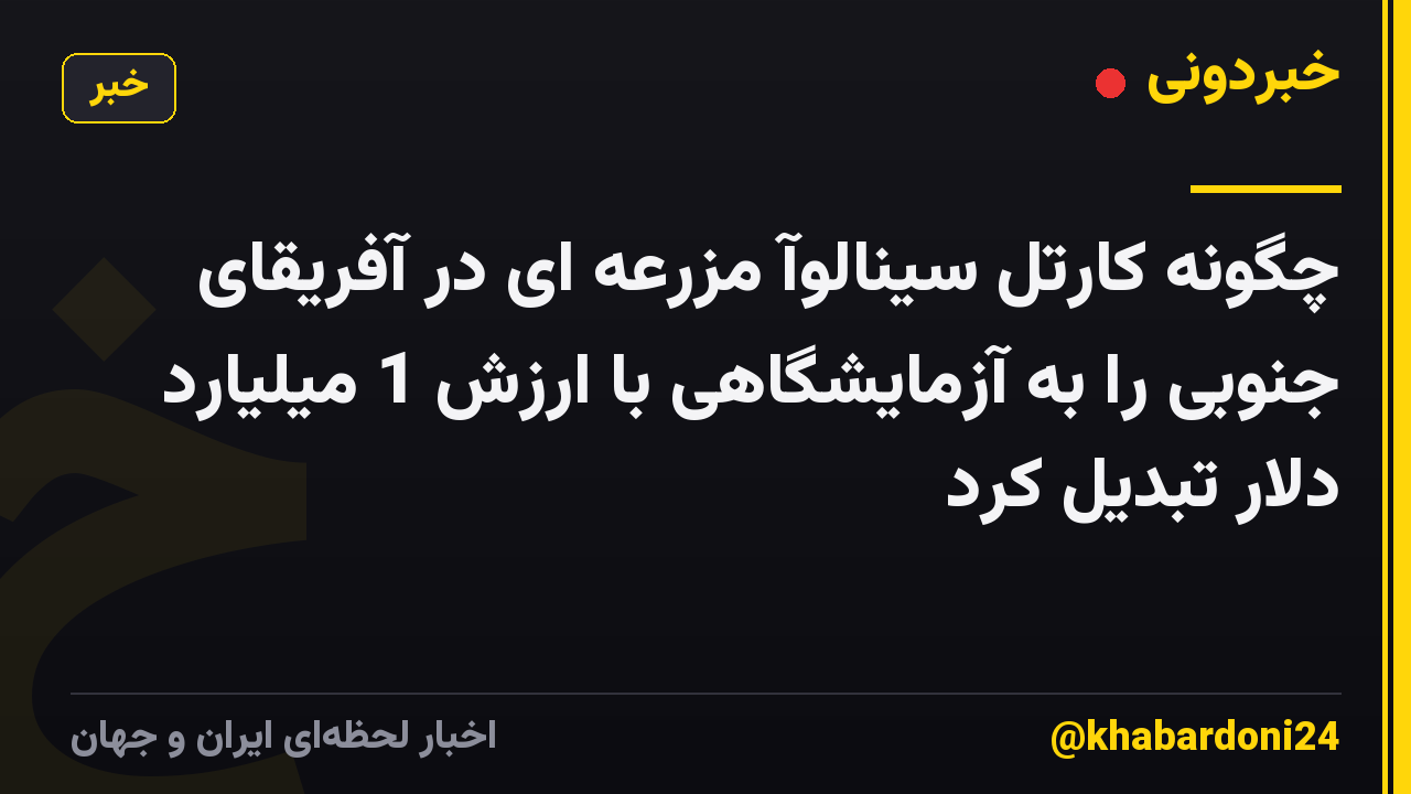 چگونه کارتل سینالوآ مزرعه ای در آفریقای جنوبی را به آزمایشگاهی با ارزش 1 میلیارد دلار تبدیل کرد