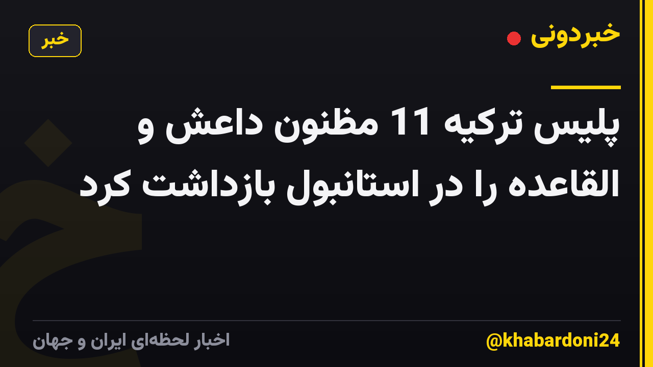پلیس ترکیه 11 مظنون داعش و القاعده را در استانبول بازداشت کرد