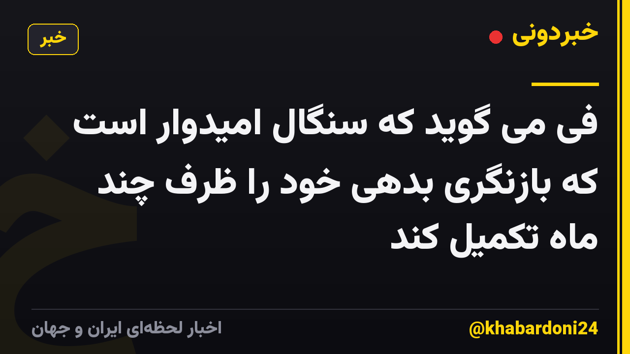 فی می گوید که سنگال امیدوار است که بازنگری بدهی خود را ظرف چند ماه تکمیل کند
