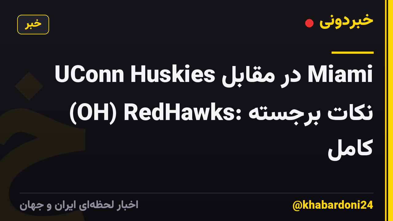 UConn Huskies در مقابل Miami (OH) RedHawks: نکات برجسته کامل