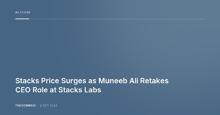 قیمت Stacks با بازپس گیری منیب علی در سمت مدیر عاملی در Stacks Labs افزایش یافت